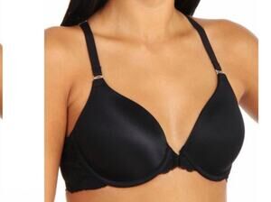 Maidenform One Fab Fit Lace T-Back Front Close Underwire Bra Black 36B NWT
